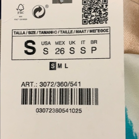 NWT. Zara Striped Wrap Blouse. Size S. - Picture 6 of 8